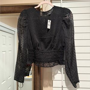 Express Black Cropped Blouse Xs